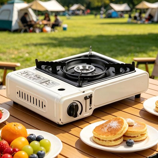 Camping Kooktoestel - Kookbrander Cassette - Buiten Koken - Windbestendige Constructie - 34x26x8.5 cm - Zwart van Camping — afbeelding 3