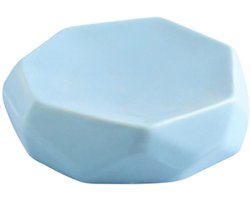 Zeepbakje met Deksel - Zeephouder Makaron - Badkamer Organisatie - Keramisch Materiaal - 12x12x3.4cm - Blauw