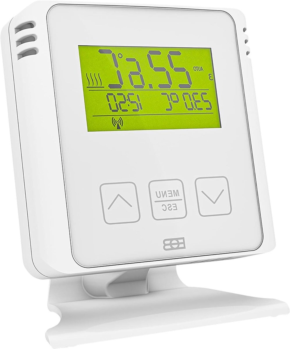 Digitale Kamerthermostaat - Programmeerbare Thermostaat - Verwarming Regelen - 9 Ontvangers Besturen - 82 x 21 x 82 mm - Wit