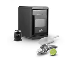 Bardi 1,8L Deluxe IJsblokjesmachine - Crushed ICE machine - Nugget IJsblokjesmachine - LED Verlichting - 20Kg/24 uur. inclusief Thermosbeker - ZWART met citruspers RVS