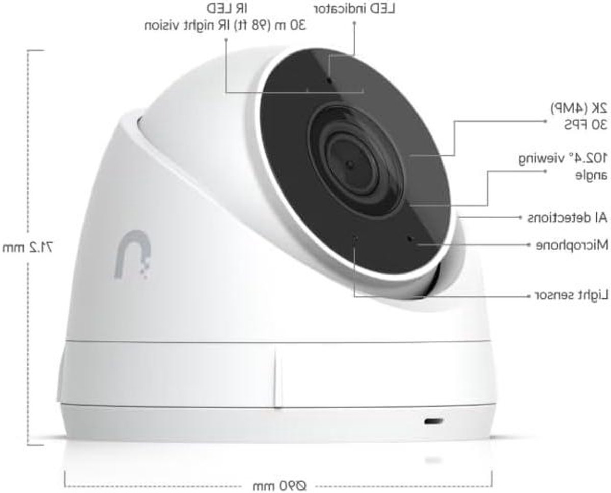 Beveiligingscamera - IP camera Dome camera - Huis bewaken - Ultra heldere 2K resolutie - 30 m nachtzicht - Wit