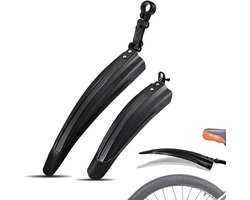 Fietsspatbord Set - Spatlappen Universeel - Fietsen Beschermen - Verstelbare Hoek - 24-29 inch - Zwart