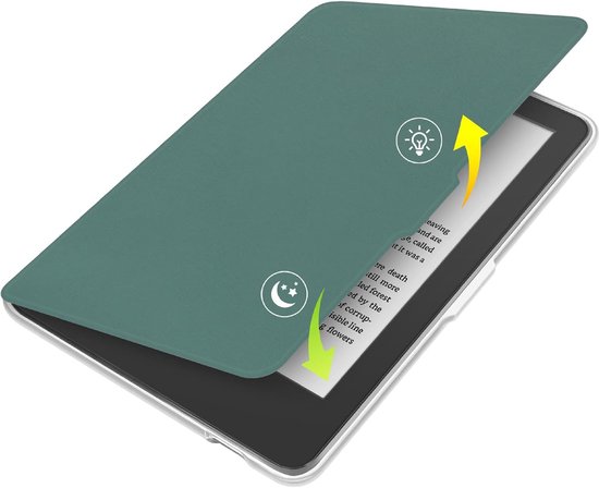 Beschermhoes Kobo Clara - E-reader Cover - Bescherming E-reader - Met Polsband - Kobo Clara Colour/BW/2E - Donkergroen — afbeelding 4