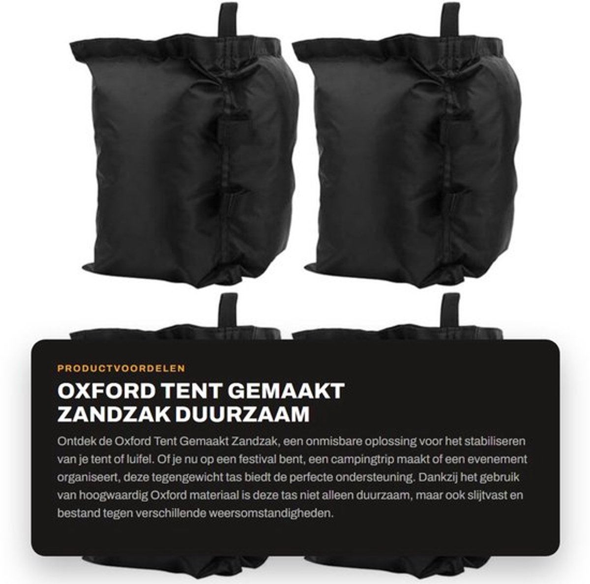 Zandzak Duurzaam - Tegengewicht Tas - Hoogwaardige Oxford Lap - Geschikt voor Luifels - Capaciteit 20-25 Pond - Waterdicht en Stevig - Gewichtstas