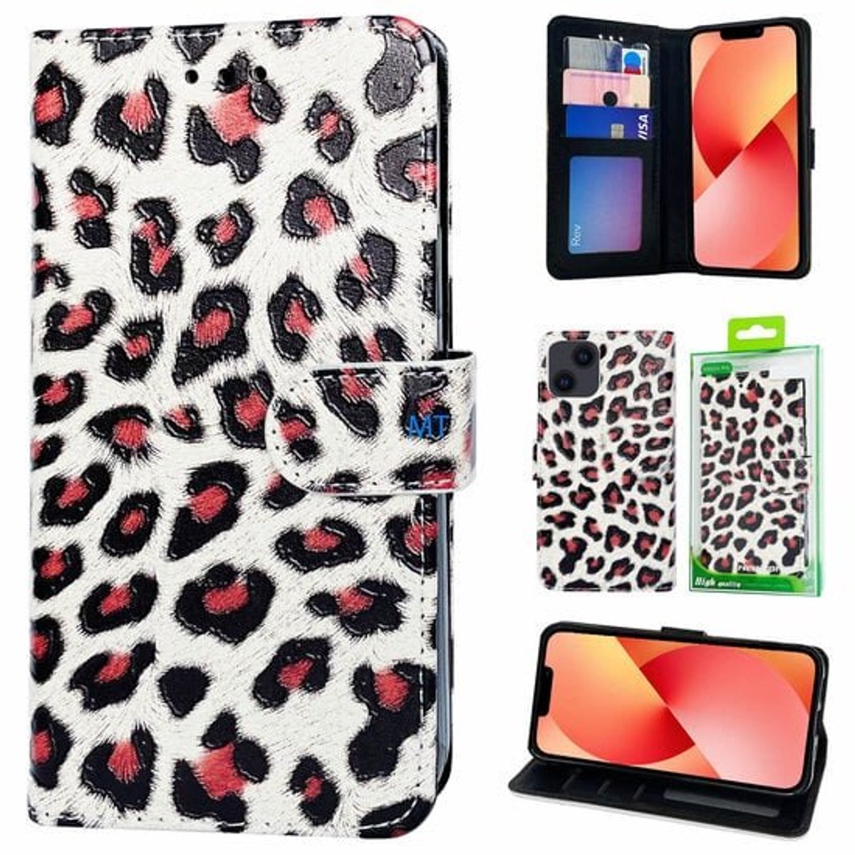 GREEN ON 3D Print Wallet Case Cheetah Xiaomi Poco M4 Pro 5G