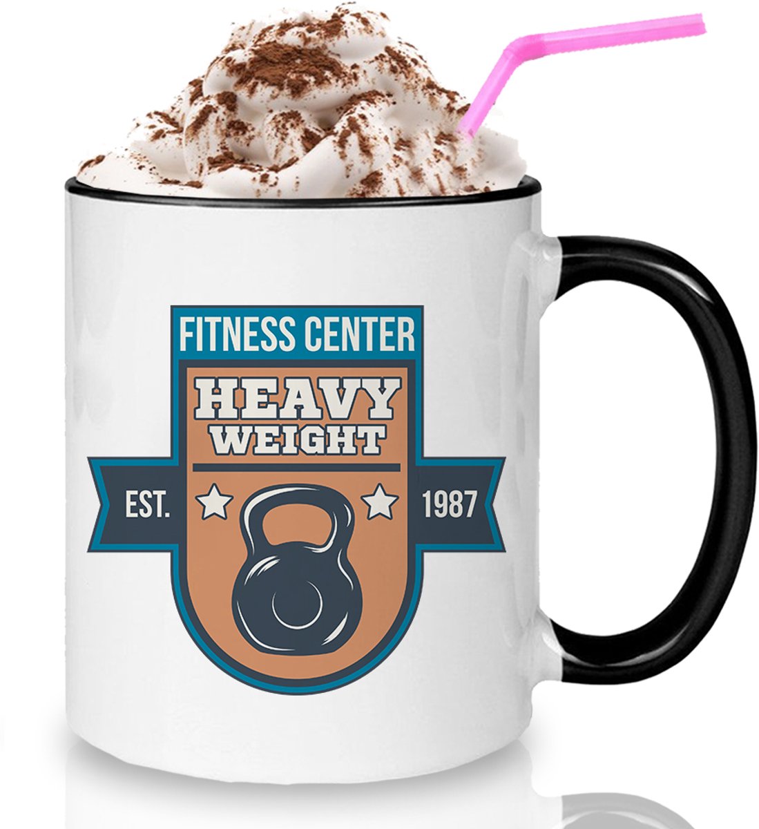 Zwarte Keramische Mok - Perfect cadeau voor fitnessliefhebbers