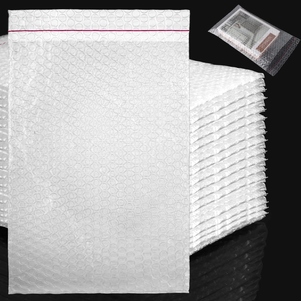 100 stuks luchtkussenzakken, schuimvulling, plastic zakken, 20 x 30 cm, zelfklevende transparante envelopzakken, luchtkussenenveloppen, verzendzakken voor verhuizing en verzendverpakking