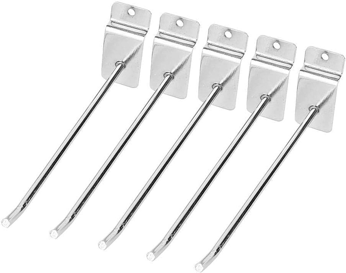 Haken Set 25 Stuks 15cm/6 Inch Lamel Wandpaneel Haken Hanger Display Haken Muur Product Drager Winkel Plank Haak