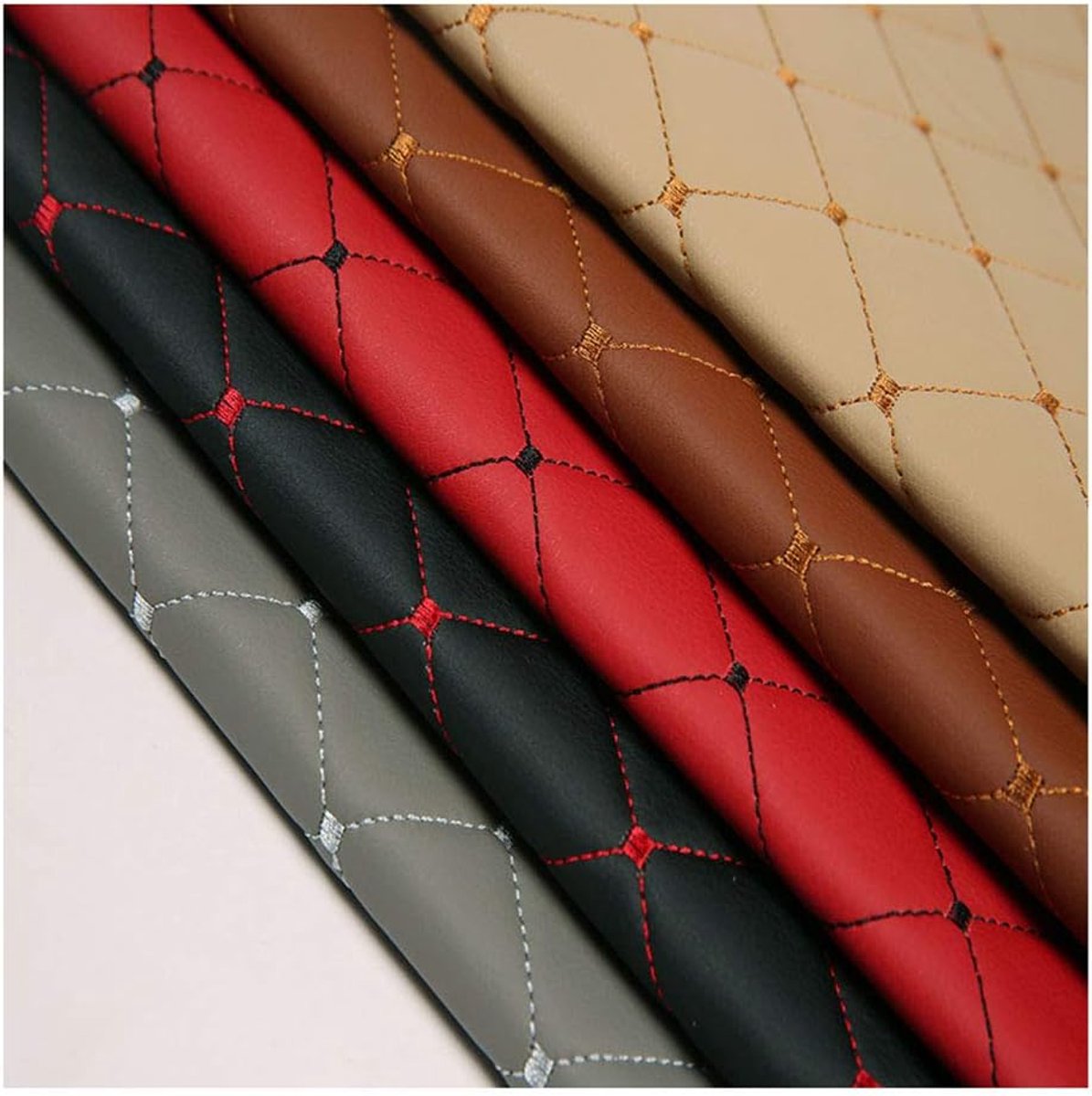 Wangk Kunstleer voor autostoel, meubels, kunstleer, stof, korrelpatroon, leer, stof door kunstleer, stof voor bekleding, stoelbekleding, reparatie van meubels, vierkant, blauw 1,43 x 4 m
