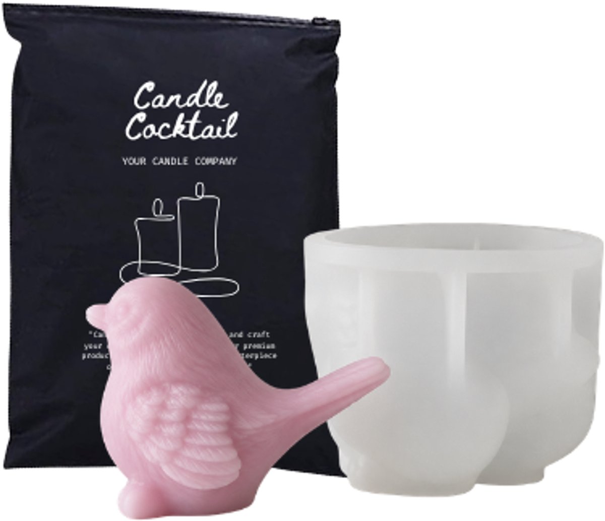 Lief Vogeltje Siliconen Mal #308 | 11 x 8 cm | Candle Cocktail® | 3D Gietmal | Kaarsenmal | Kaarsen Maken | Chocolade Mal | Zeepmal | Resin & Epoxy | Gips & Jesmonite | Flexibel | Herbruikbaar | Makkelijk Lossen | Inclusief Dustbag | DIY