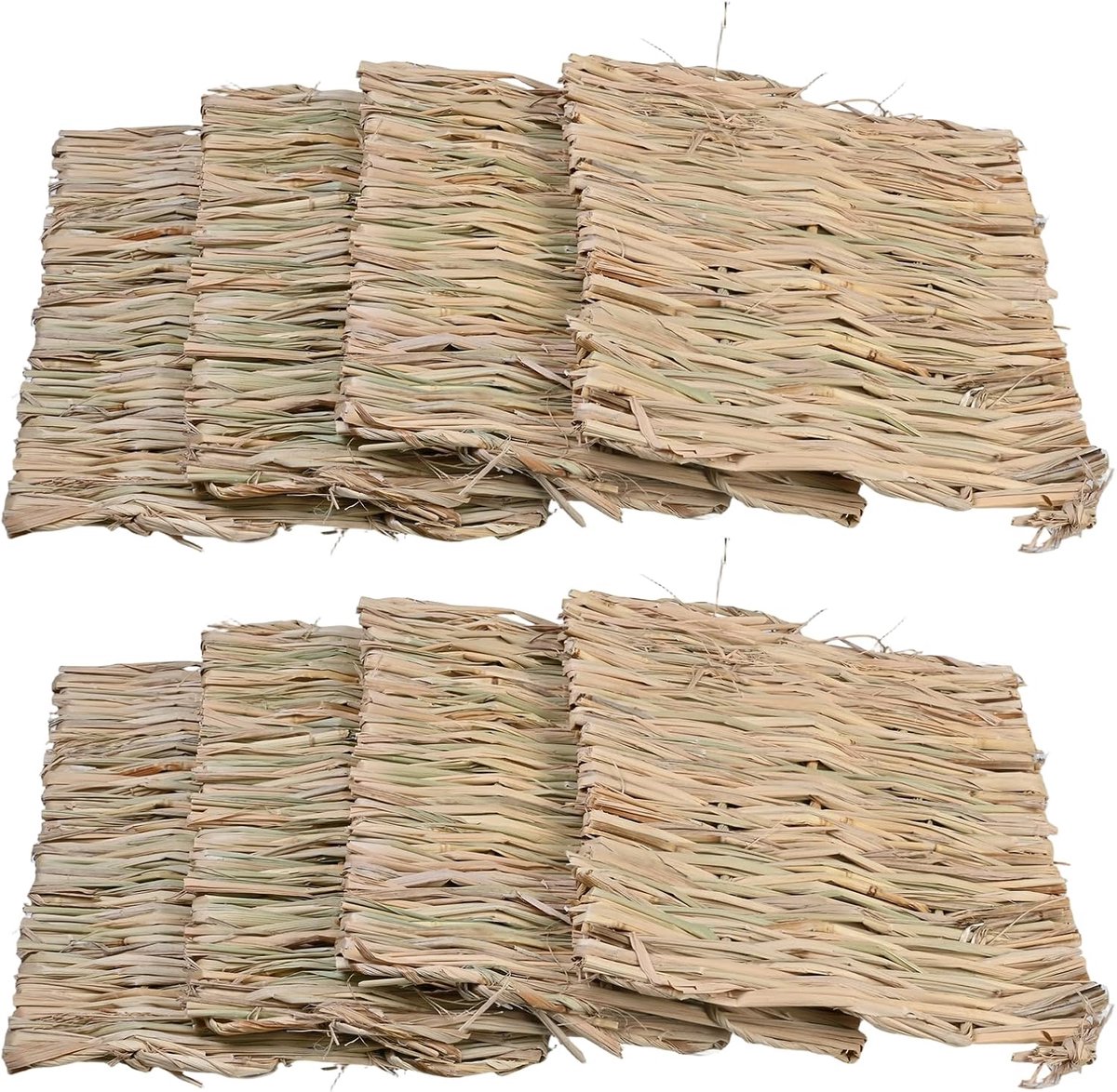 8 stuks geweven grasmat voor konijn, konijntje, speelgoed, vervelingsbrekers, konijn, hooi, beddengoed, nest, kauwstro, snuffelmat, kleine dieren, verrijking, kooi, accessoires, voor rat