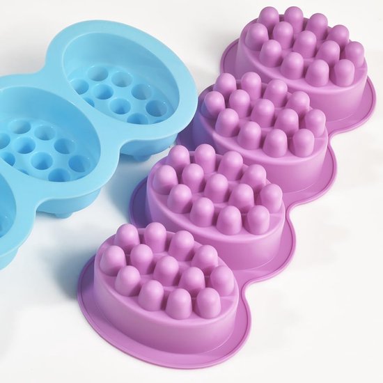 Set van 4 massagezeepvormen, 141,7 g, siliconen vormen voor het maken van haarstaven en rozemarijnwatermassageapparaten — afbeelding 4