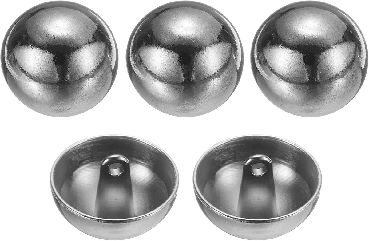 5 stuks 32L Metalen Ronde Platte Naaiknopen 20mm 4/5" Enkel Gat Ambachten Vervangingsknop voor Mannen Vrouwen Kostuum Wollen Jas Shirt Broek Naaien Ambachten, Zilver