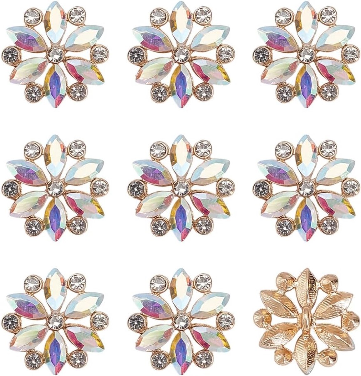 Knopen 20 mm heldere bloemkristal knop versieringen knopen naaien knutselen vervangende knop voor vrouwen DIY bruiloft feest boeket decoraties tassen schoenen benodigdheden