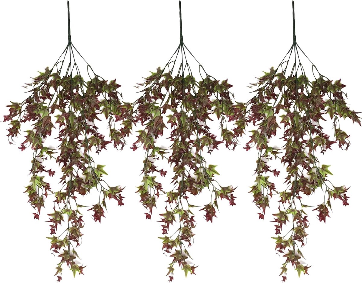 Kunstplanten binnen in potten, Kunstmatige Ophangende Planten, Indoor Kamerplanten Opknoping voor binnen en buiten, balkon, bruiloft, tuin, bamboebladeren, 80 cm