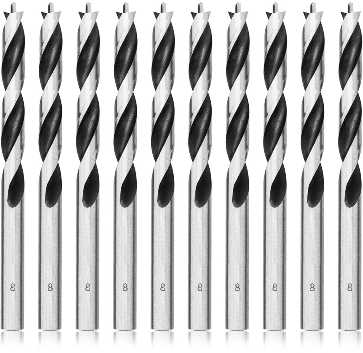 Houtboren 8mm 10st Brad Point Spiraal Hout Boor Bit Professionele Twist Boren voor Hout