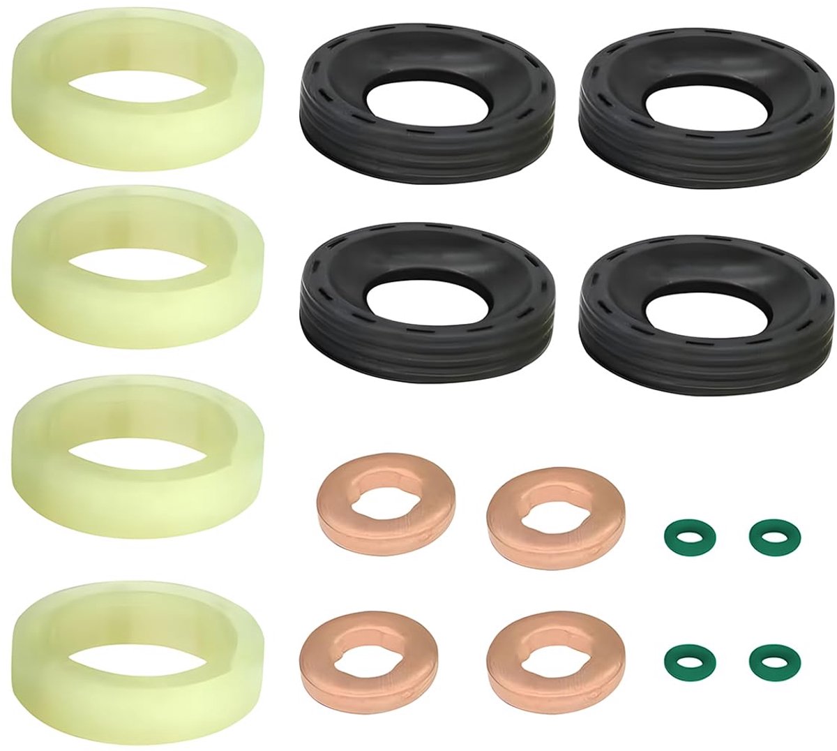 Diesel-injector-O-ringset, diesel-injectorafdichtingen, sluitringset, diesel-injector-afdichtingsset, O-ringafdichting, beschermringkit