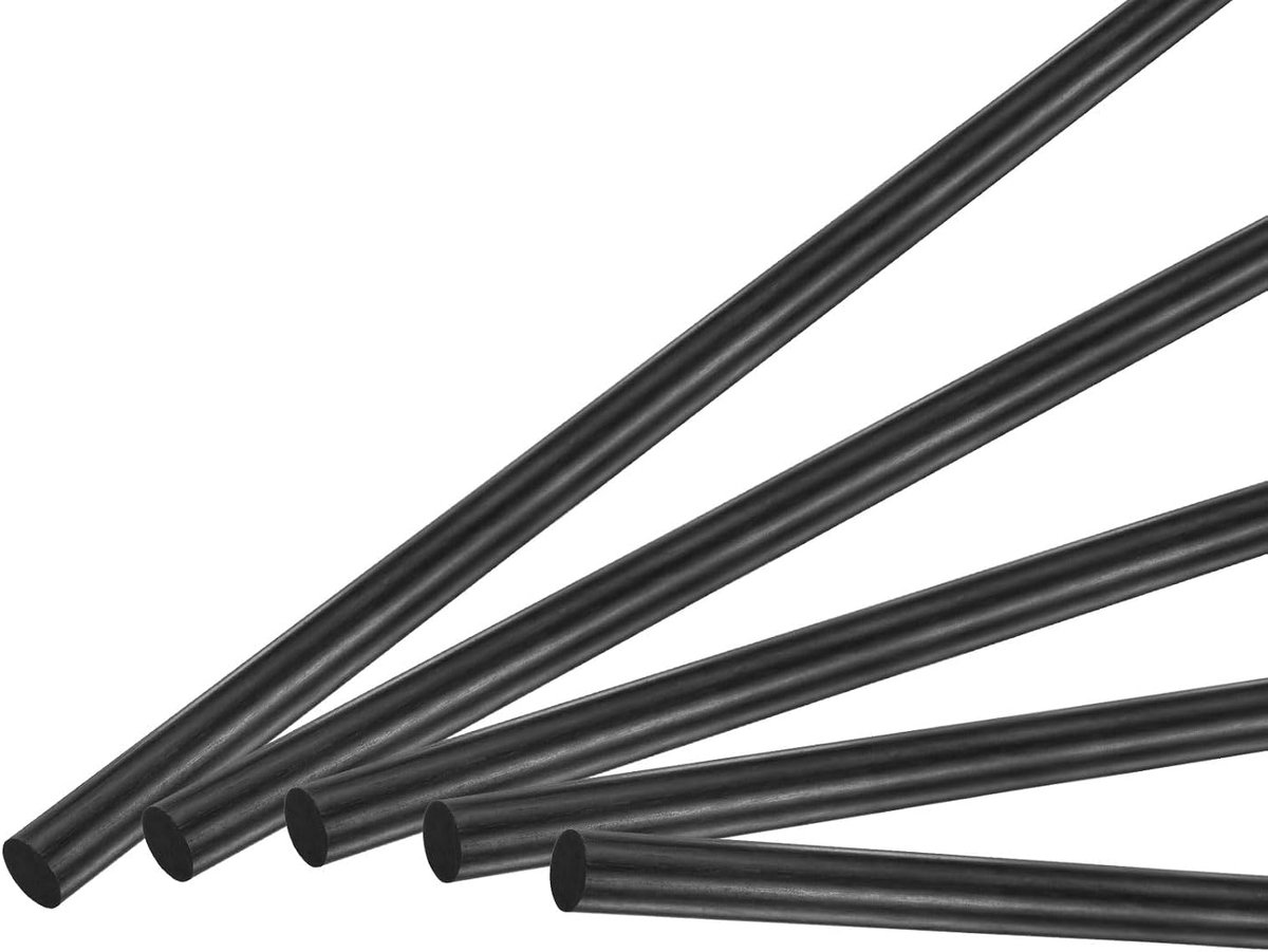 5 stuks stangen van koolstofvezels, 300 mm lengte 4,5 mm diameter, vaste stang van koolstofvezels, mat voor RC-vliegtuigen/modelbouw, buis voor drakenvleugels, 5 stuks