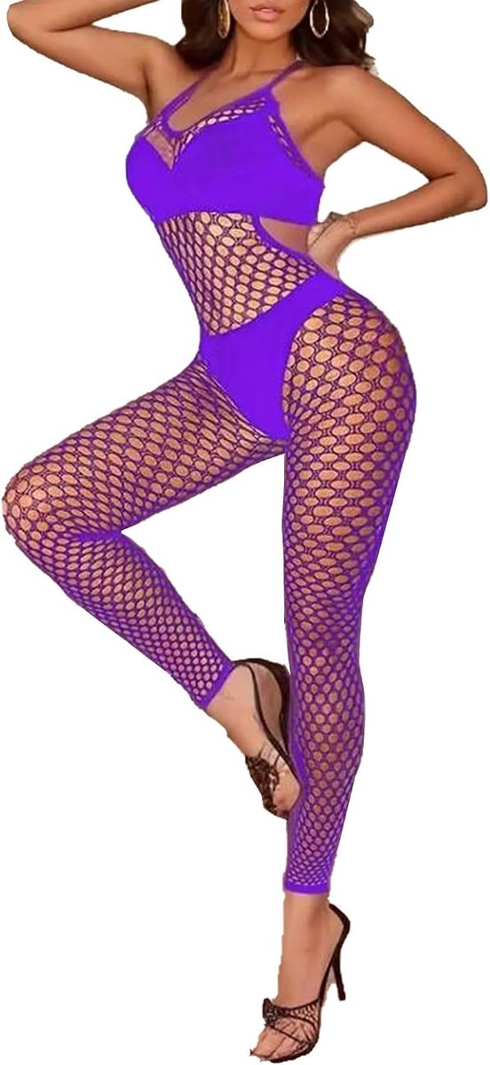 Sexy bodysuit voor dames, visnet, eendelig, babydoll, bodystocking