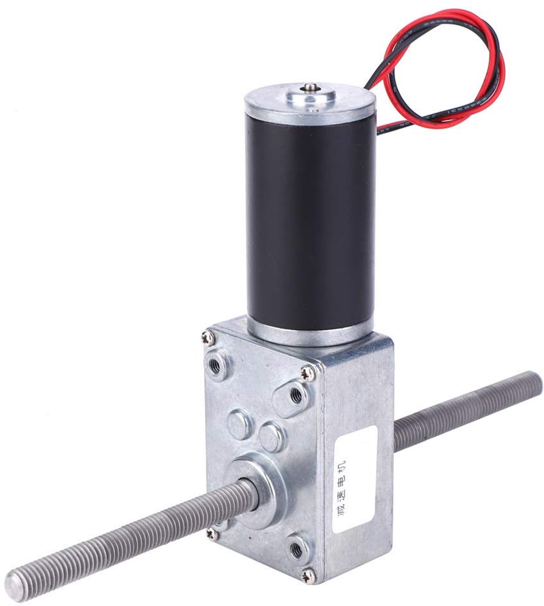 12 V transmissiemotor met hoog koppel, M8 dubbele golven slakkenmotor, dubbele rechter onderzetmotor, twee rechte tanden (reduction Ratio 670)