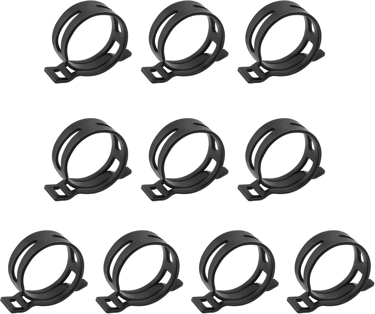 10 stuks metalen veerklemmen voor auto-olieleidingen en waterleidingen N90687001 N90655601 N0164031 compatibel met Volkswagen, compatibel met Skoda, zwart