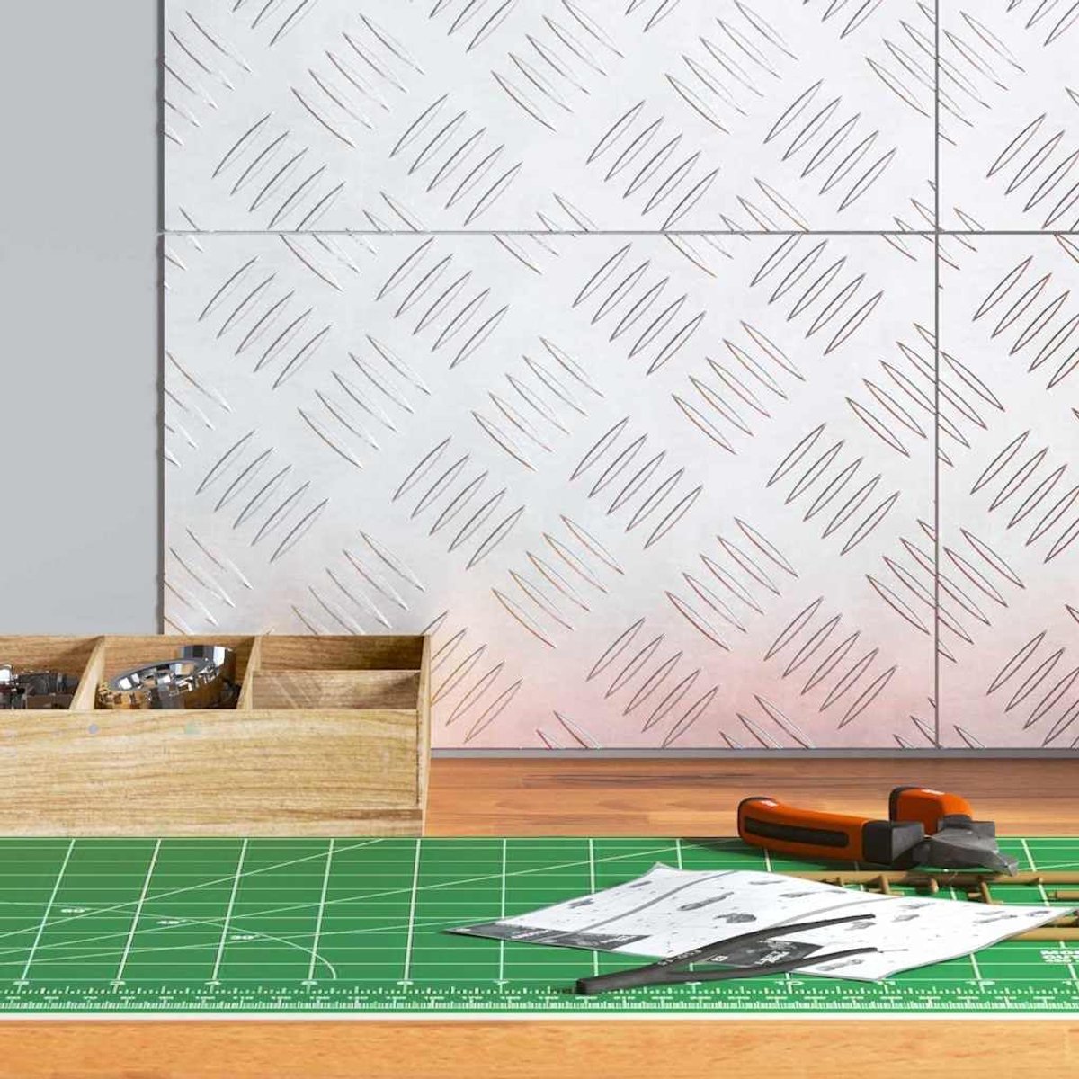 Checkerplate Trap Tread 4 Stuks 30x20 cm | Antislip patroon, duurzaam, voor binnen en buiten, eenvoudig schoon te maken
