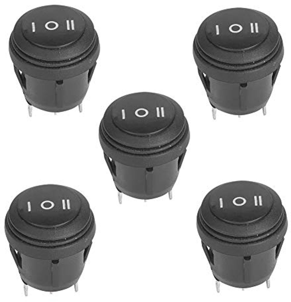 Schakelaar Zwarte Tuimelschakelaar 10A/125V 6A/250V SPST 3 Pin 3 Positie ON/OFF/ON Snap in Waterdichte Mini Boot Tuimelschakelaar voor Auto/Boot