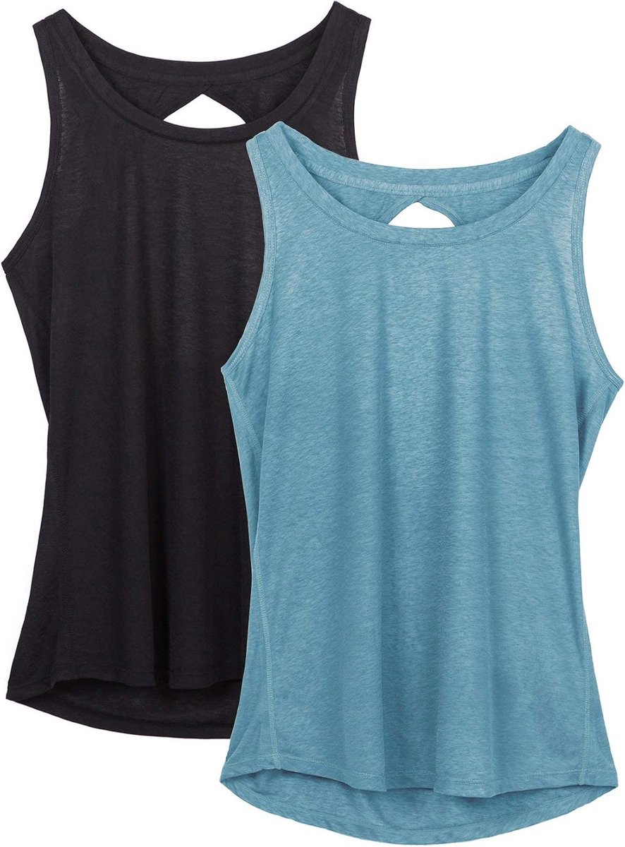 Icyzone Dames Yoga Sport Tank Top - Rugvrij Fitness Shirt Top Mouwloos Training Tops
