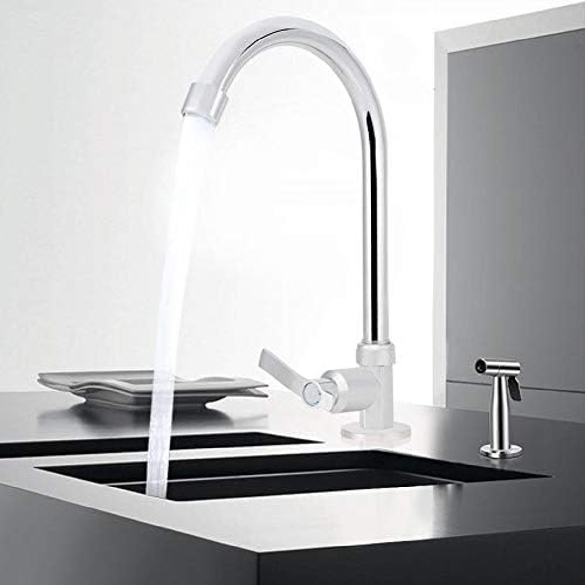 Hoge boog Verticale Kraan Enkele Koude Water Tap G1 2in Zink Legering Kraan Zonder Slang voor Thuisgebruik