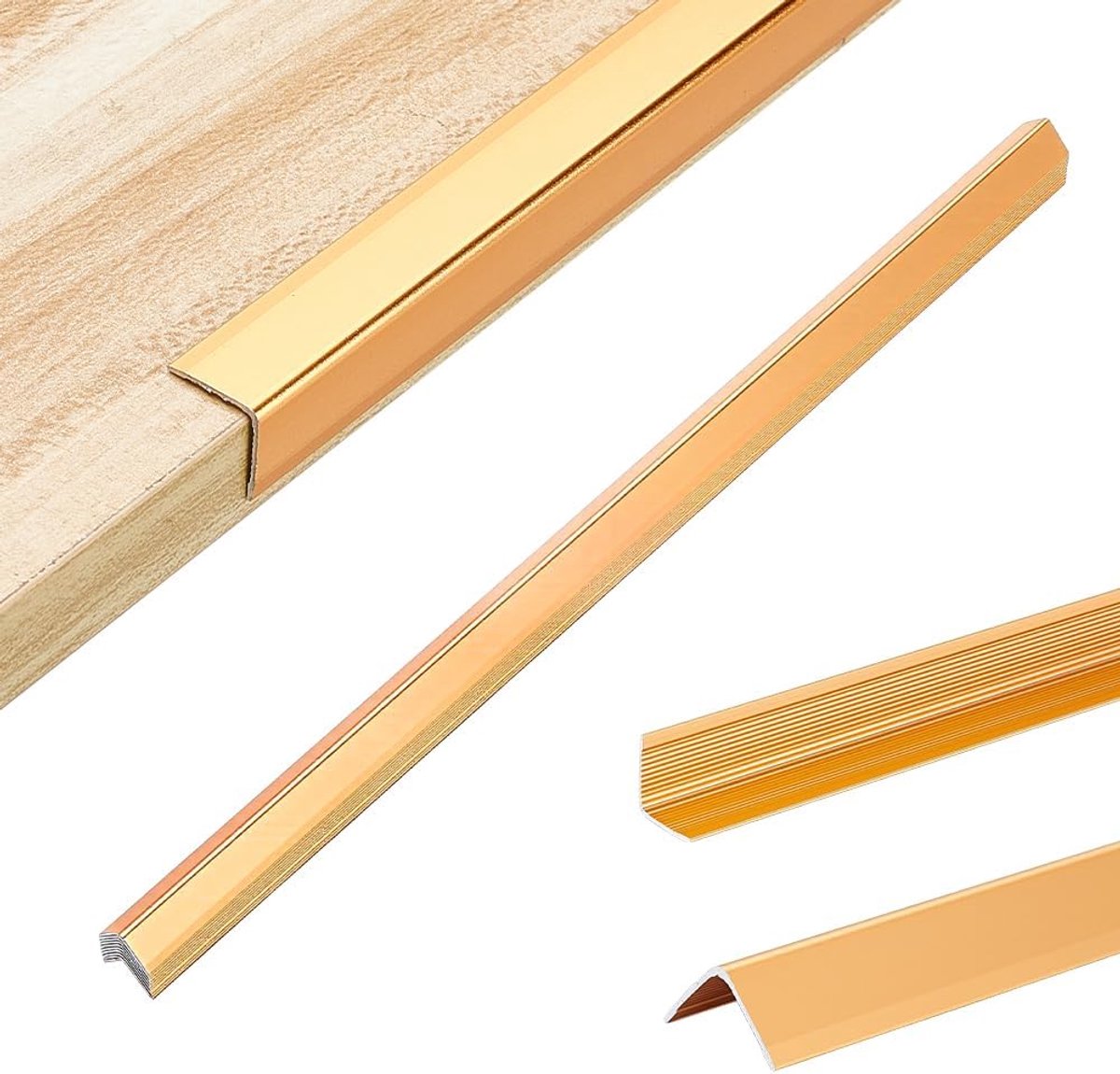 10 stuks 40 cm aluminium zelfklevende hoekbescherming, randbescherming voor muren, meubels, kasten, keukeneilanden, huis, kantoor, bescherming, decoratie, goud