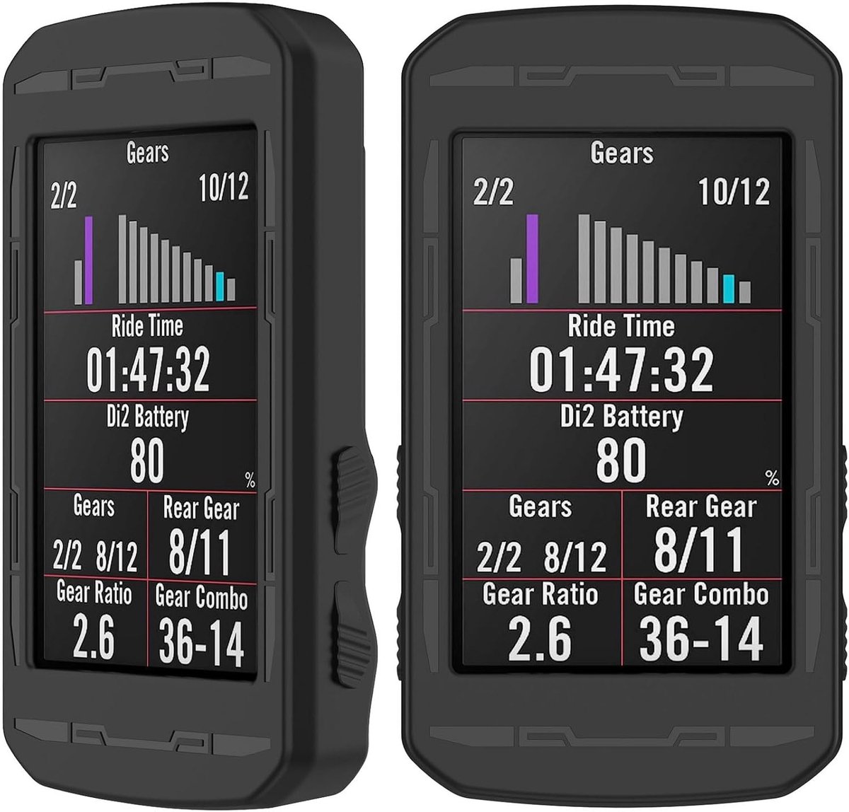 Beschermhoes voor Bryton Rider750 - full body beschermhoes bumper | siliconen GPS fiets case beschermhoes, fietshoes - in zwart