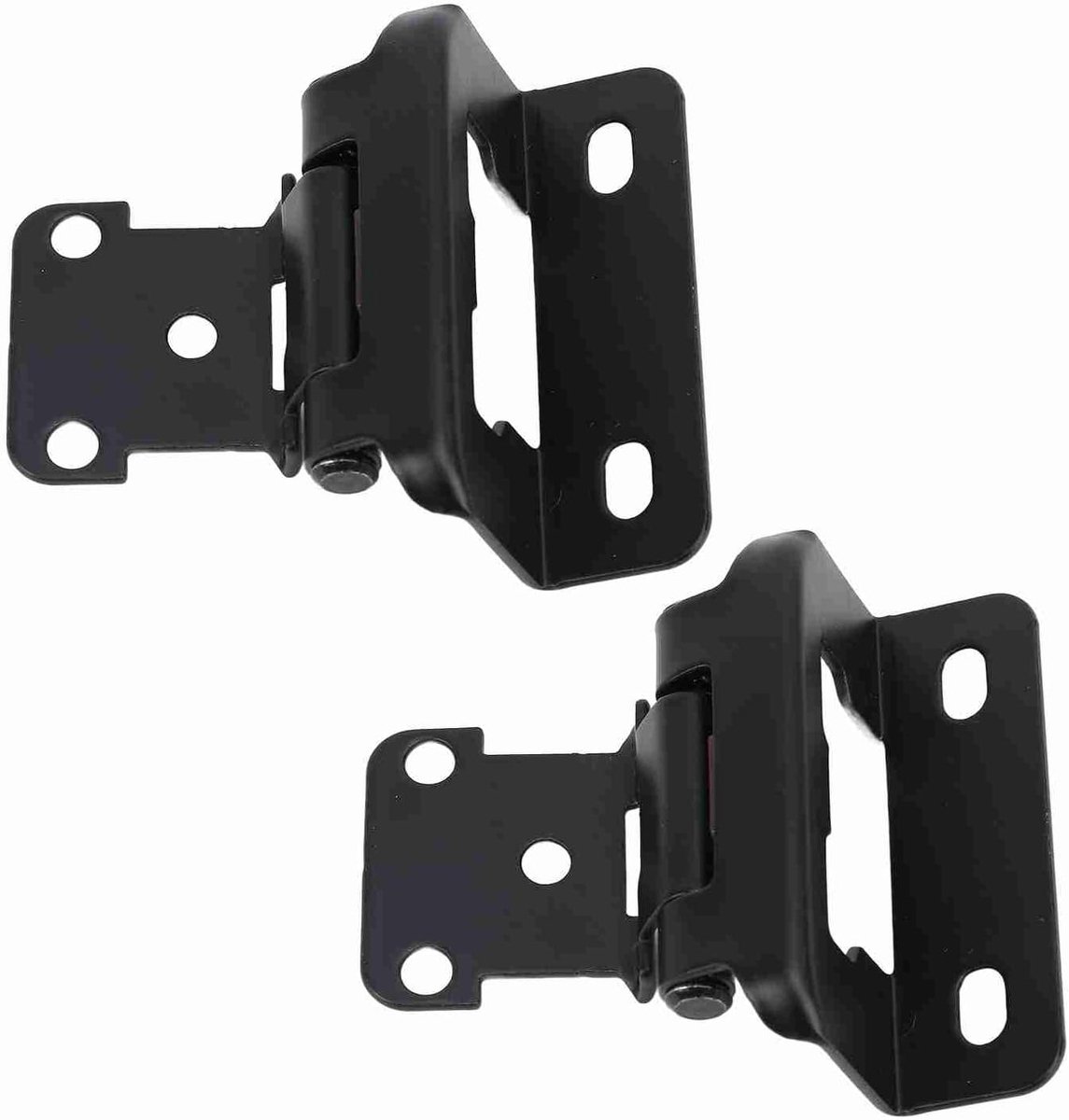 2 stuks zelfsluitende kastscharnier, 1/2 inch, geavanceerde veiligheid, staal, semi-wrap -overlay, deurscharnier voor keukenbadkamer, , boot, (zwart)