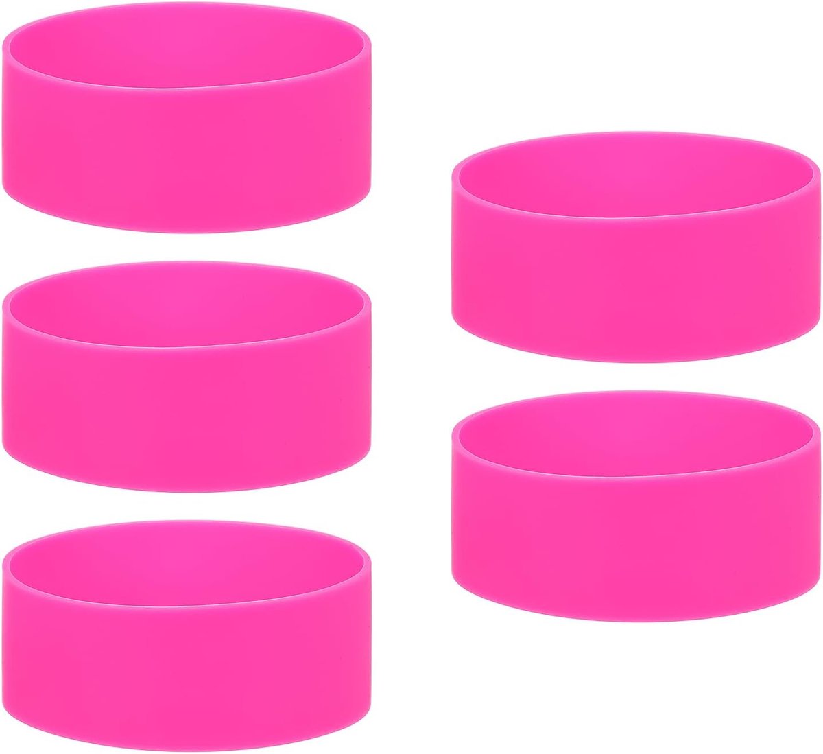 5 stuks antislip siliconen rubberen strips 4,33 inch platte elastische elastieken voor boeken, vallen, kunst, verpakkingspapier, koorden, roze