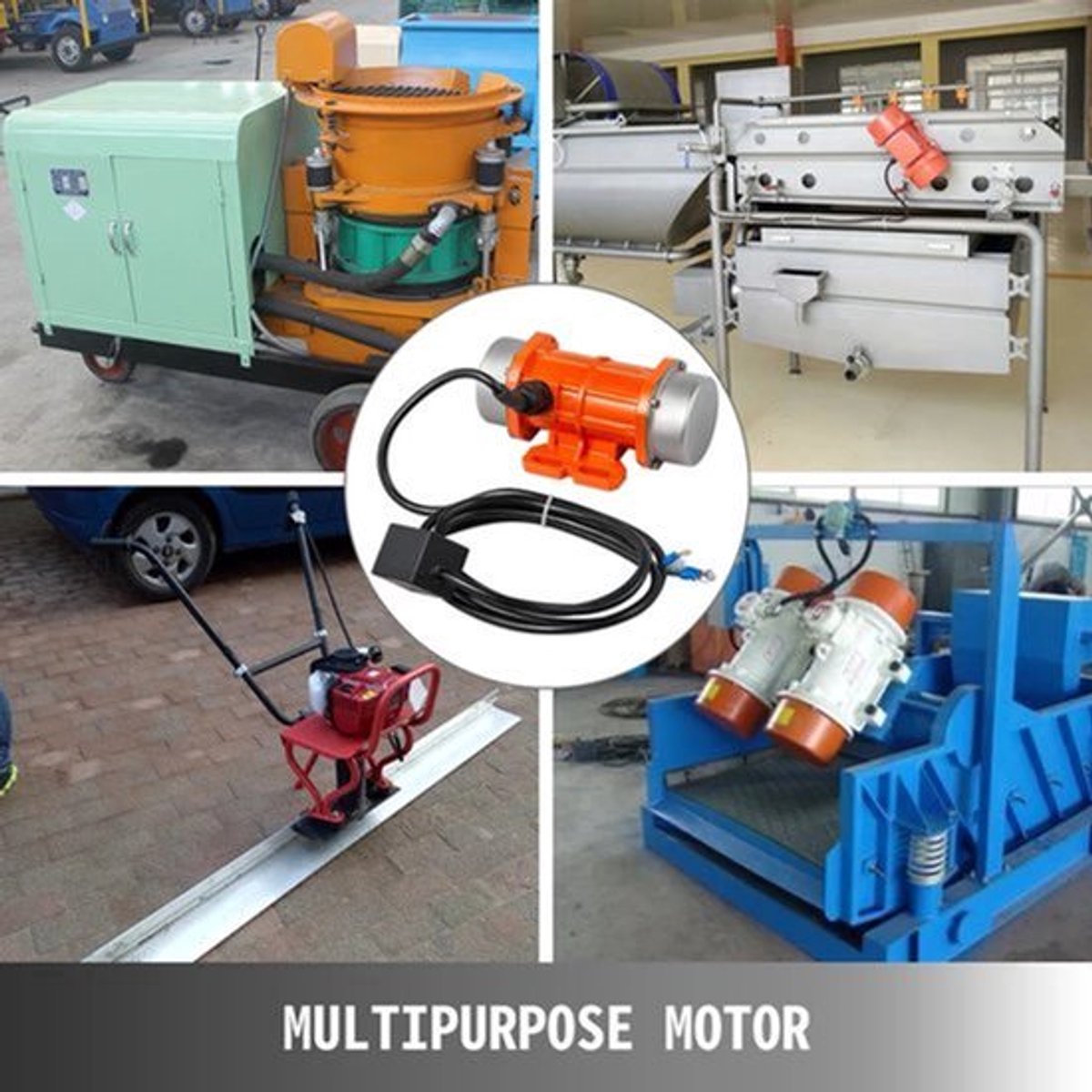 Trilmotor - Waterdicht - Beton Trilmotor - 40W - 220V - 3600RPM - IP65 - Krachtige Trilmotor - Robuuste en Veelzijdige Elektrische Motor - Oranje