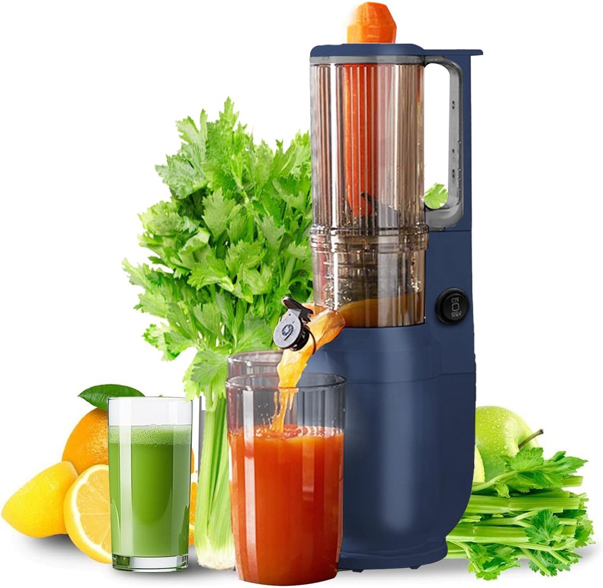 Elzusha - Slowjuicer met Brede Vulschacht 82 mm - 250W Koudpers Juicer