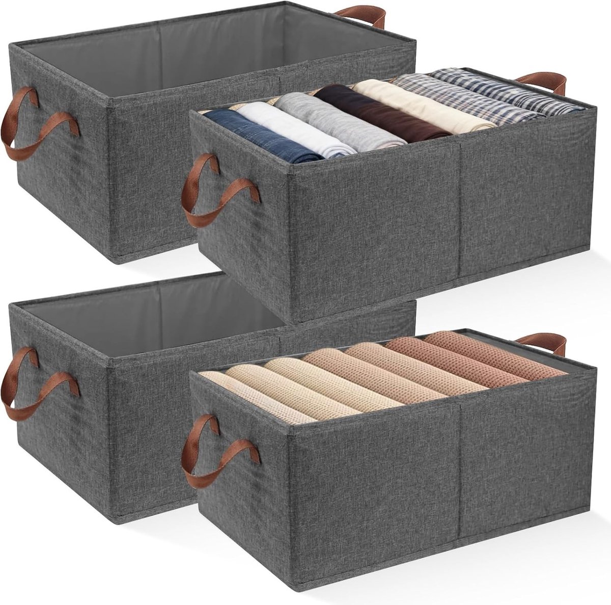 Vouwbare Kleding Organizer met Handvat, Opbergdozen voor Kleding, Kledingkast Organisatoren, T-Shirt Opberging, Beddengoed en Speelgoed Opslag, Broeken Organizer