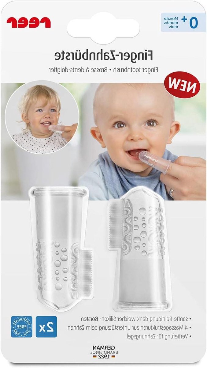 Vingertandenborstel Set - Babytandenborstel Siliconen - Baby Mondverzorging - 4 Structuren Massage - 2 Stuks - Transparant