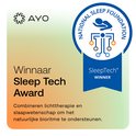 Logo met de tekst 'Winnaar Sleep Tech Award' en stempel van National Sleep Foundation.
