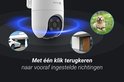 EZVIZ camera met weergaven van huis, auto en hond, terug naar preset.
