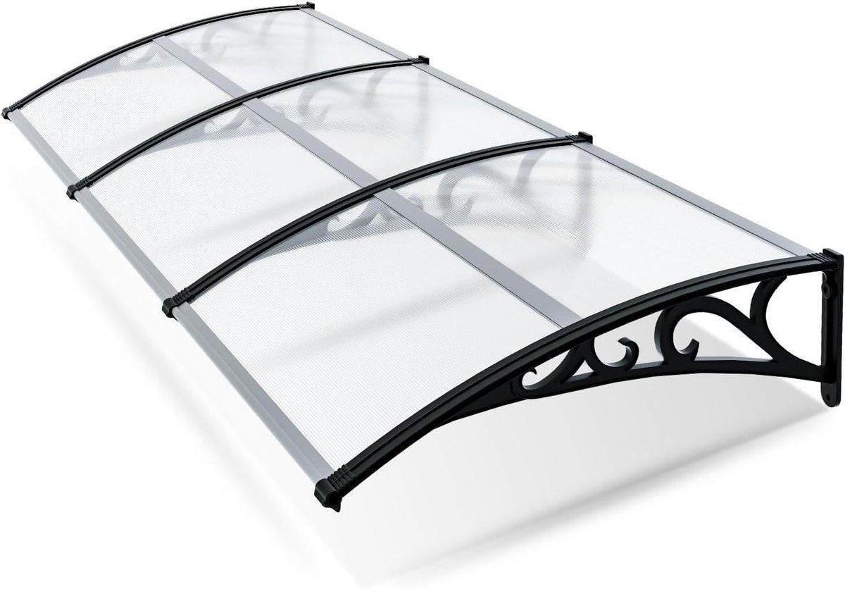 Voordeur Luifel - Overkapping Huisdeur - Regen Bescherming - UV Bestendig - 100 x 300 cm - Transparant