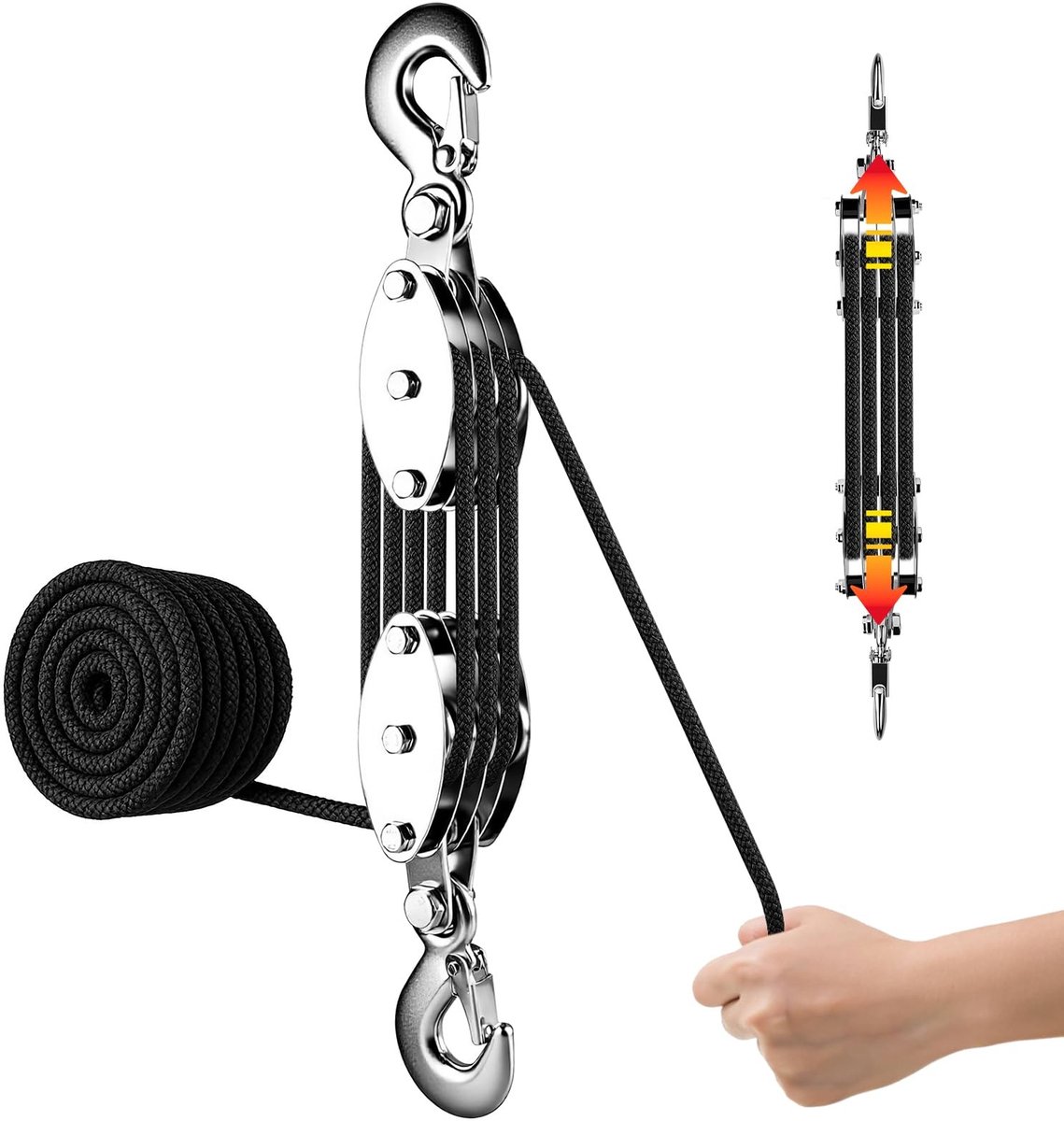 Omgoods - Handmatige Takel met Nylon Touw voor Zware Lasten
