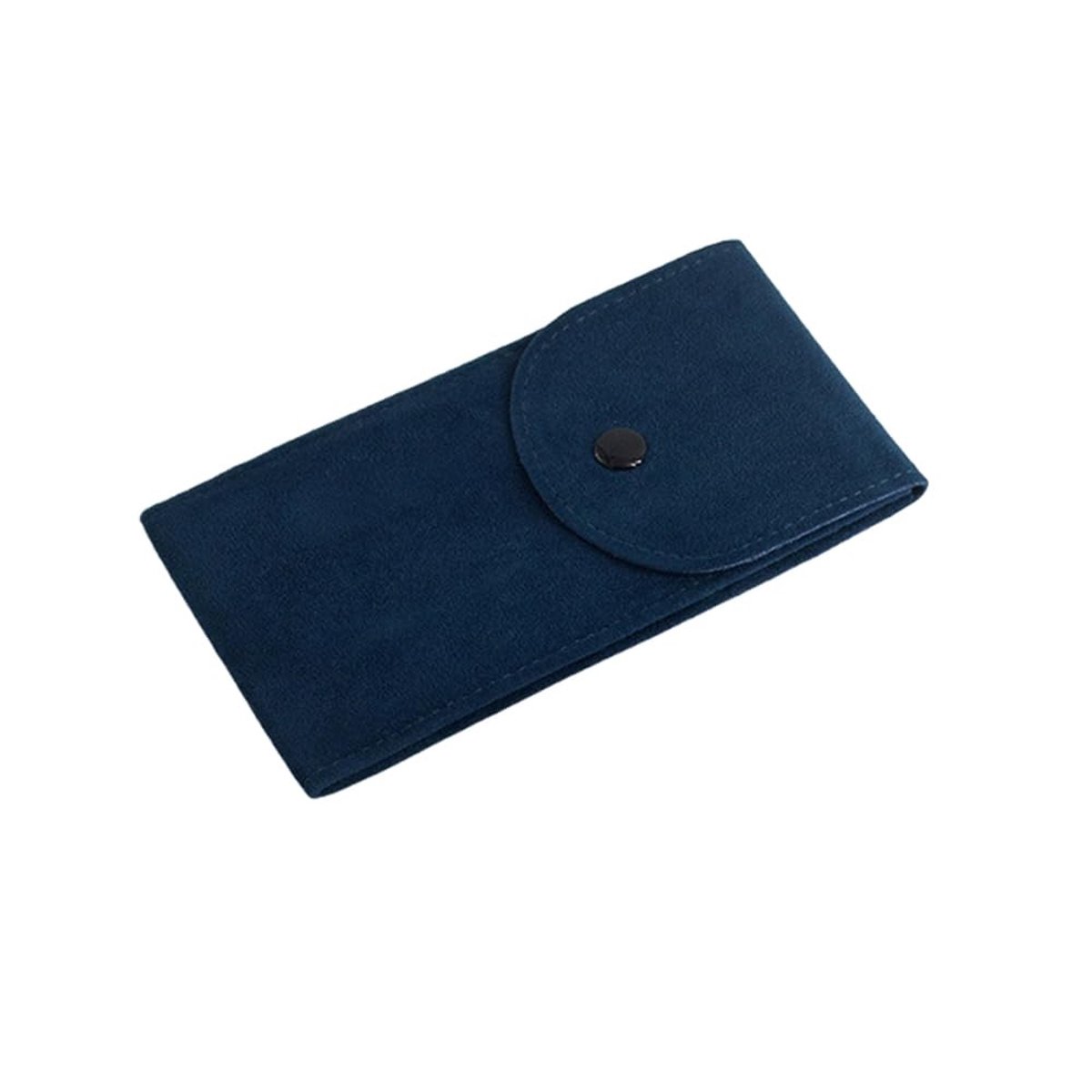 Omgoods - Zachte Blauwe Velvet Horlogetas met Drukknop