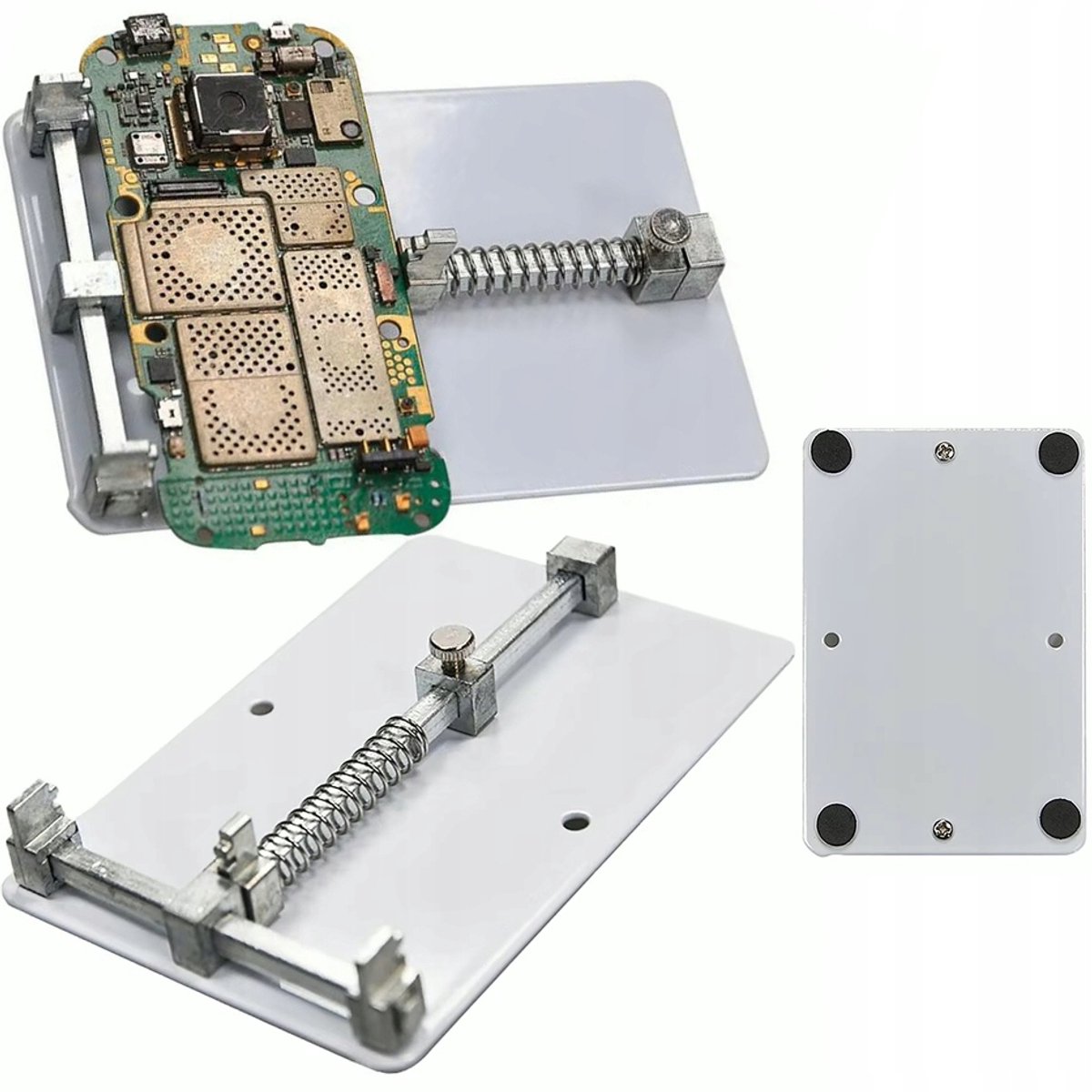 Rosfix Houder Montage TE-7 - Metalen Hittebestendige PCB Houder - 80x117mm, Max PCB 68x72mm