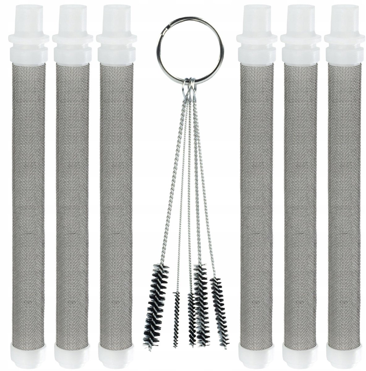 Rosfix Vingerfilter Set - 6x 60 Mesh, 96,8 Mm - 5 Reinigingsborstels - Voor Airless Verfspuit