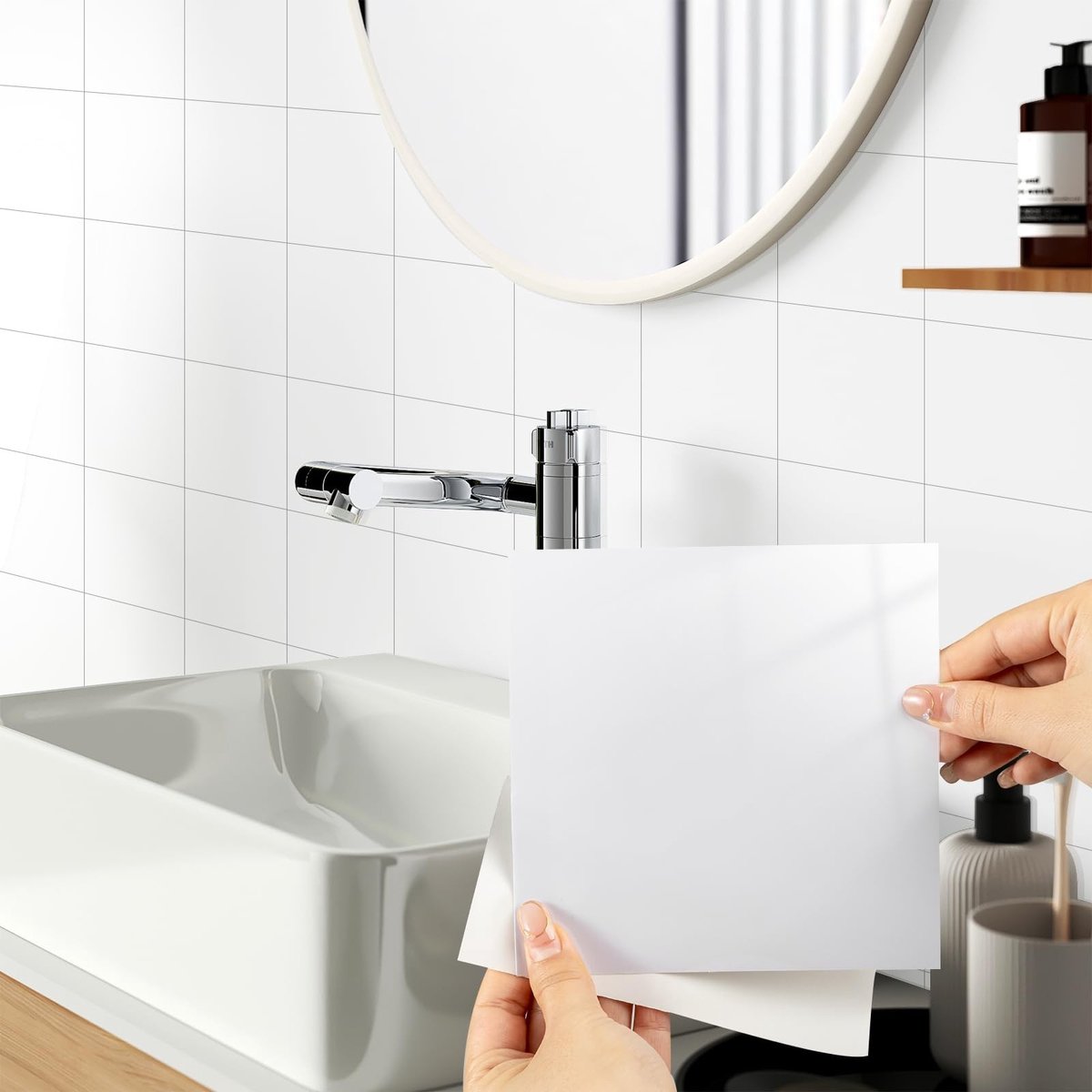 Omgoods - Tegelstickers, Set van 24, Waterproof en Zelfklevend voor Badkamer en Keuken