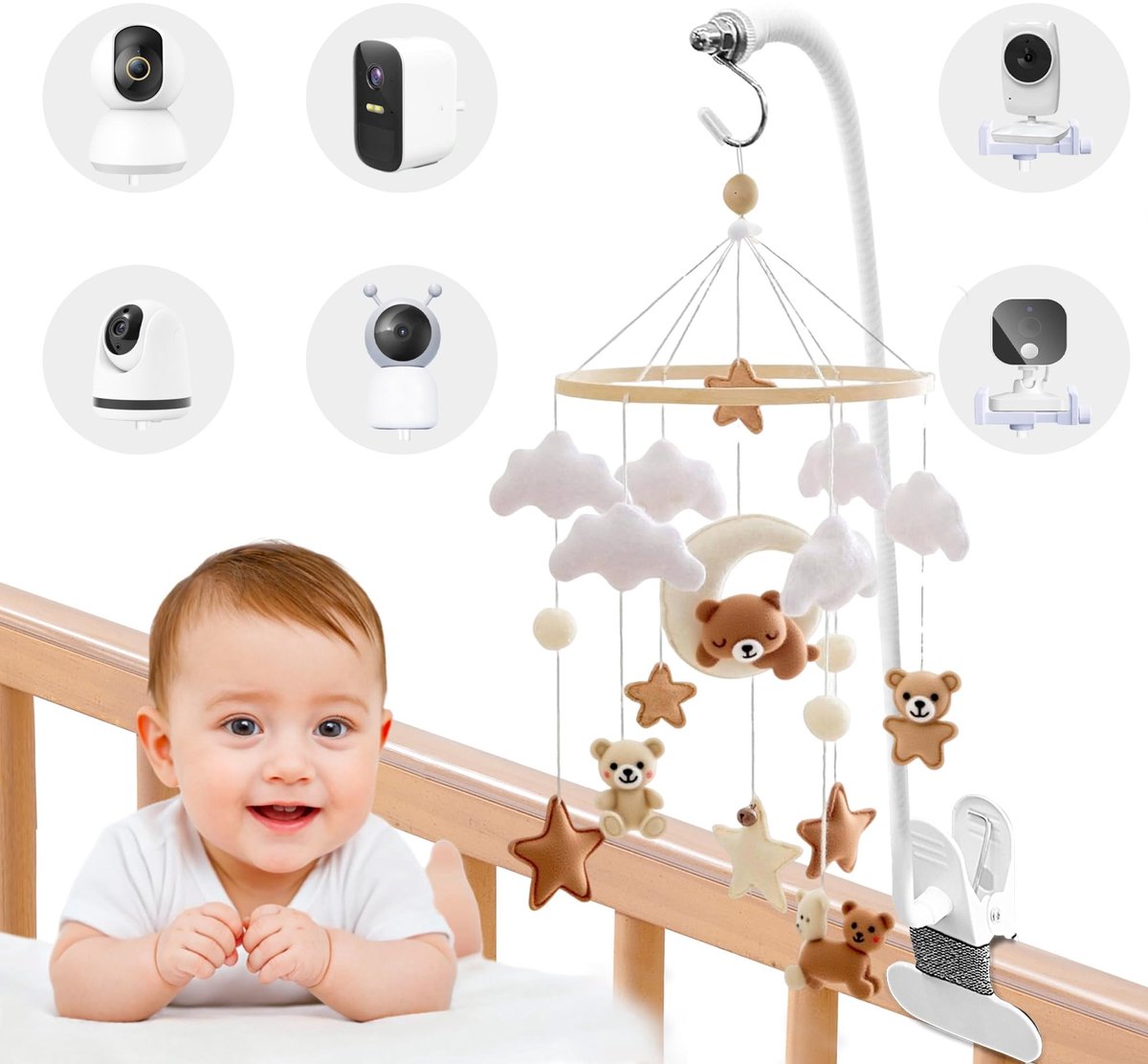 Omgoods - Mobiele Houder voor Babybed met Flexibele Klem
