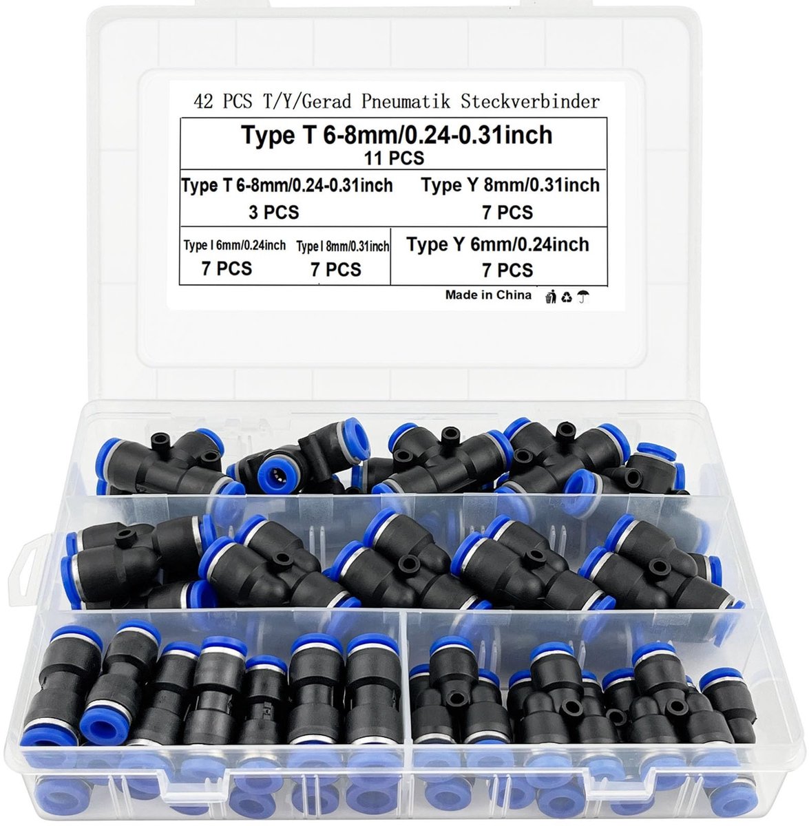 Omgoods - 42-delige Pneumatische Verbinder Set voor Luchtcompressor