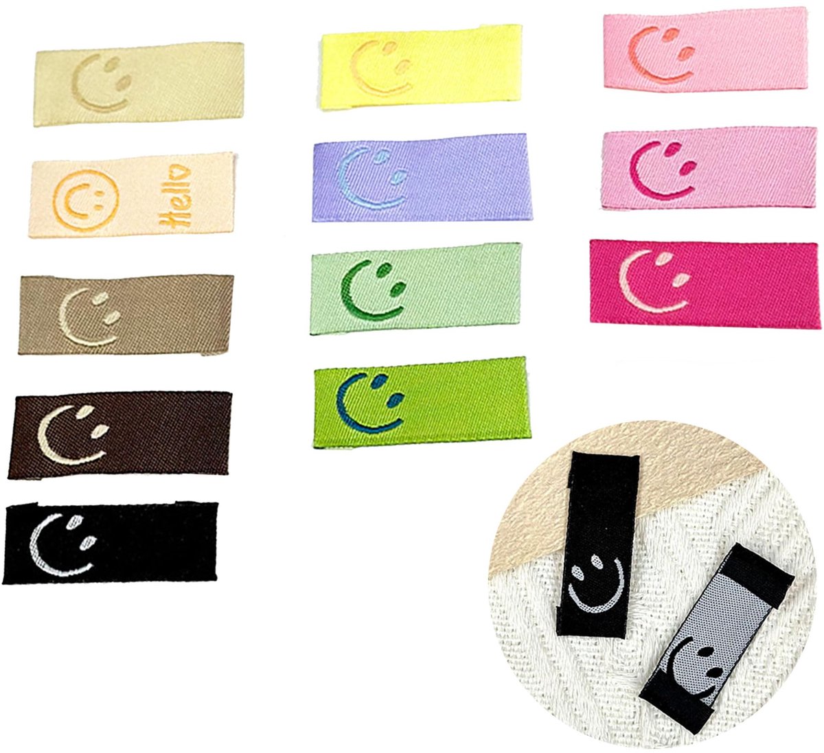 60 Stuks Handgemaakte Stofflabels voor Innaaien