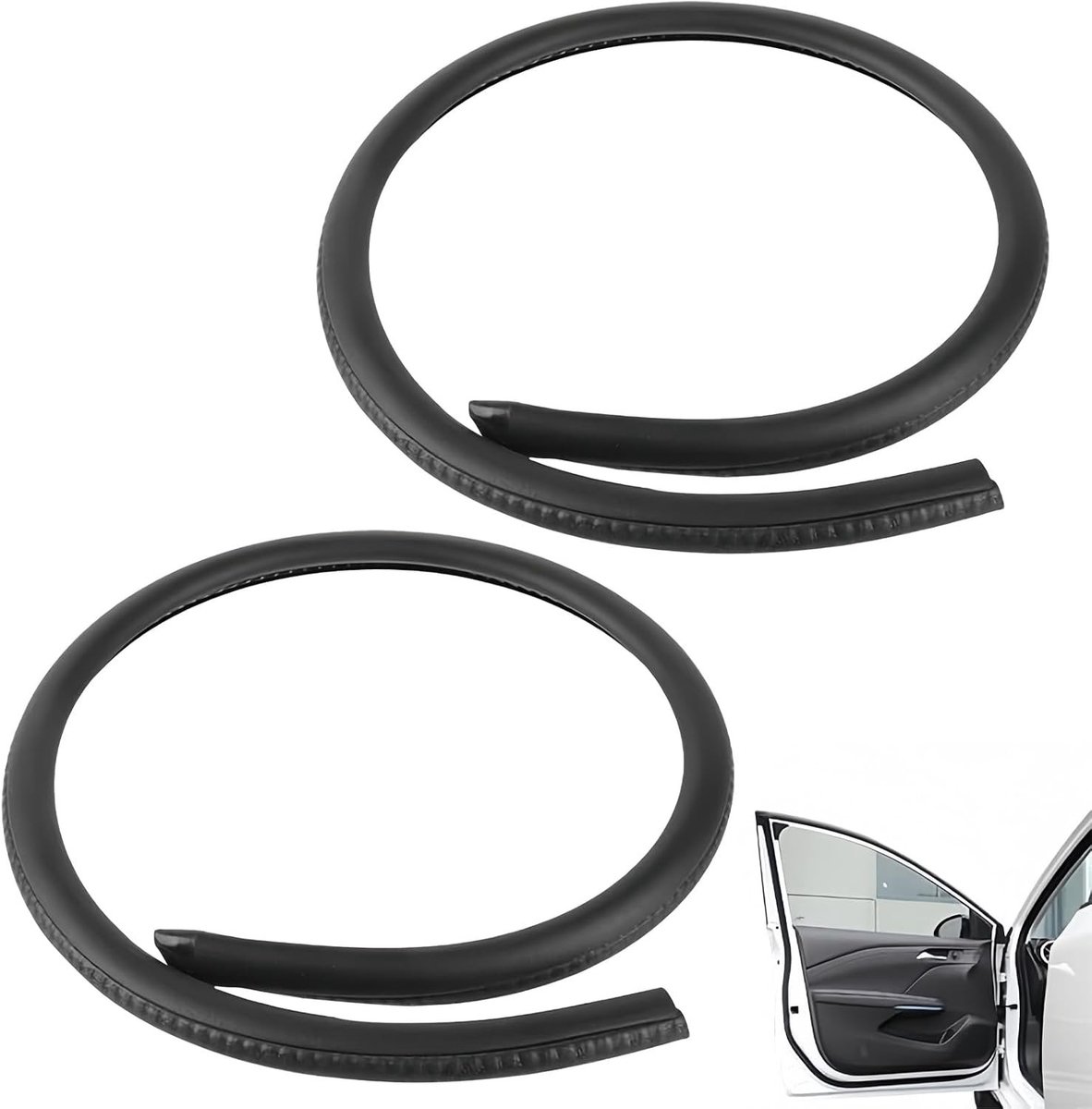 Flexibele rubberen deurafdichting strip 3 ft, U-vormige randbeschermer met staalbeugels, geluidsisolatie en stofafdichting voor SUV en andere voertuigen