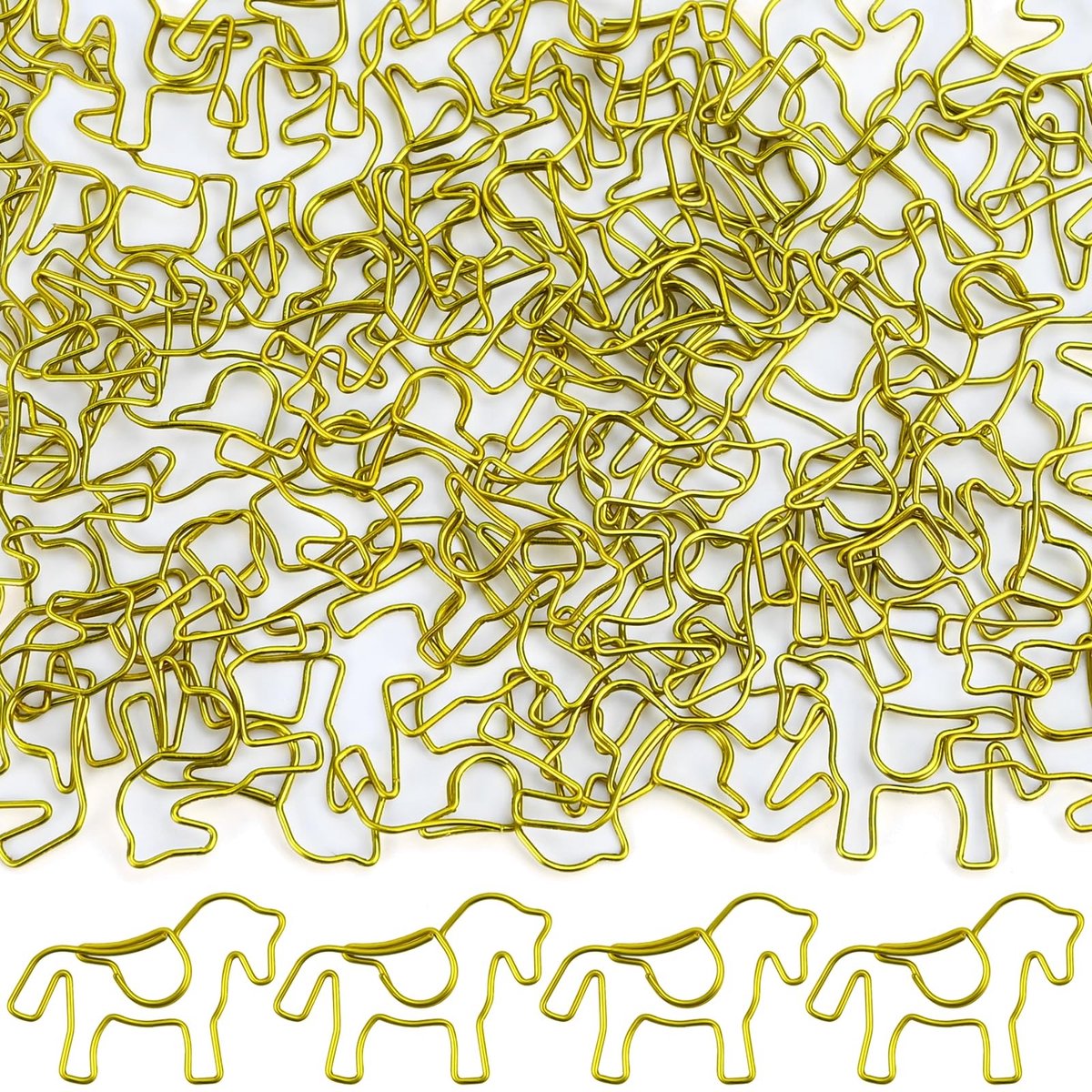 SolidKeus - Set van 50 Gouden Paardvormige Papieren Clips
